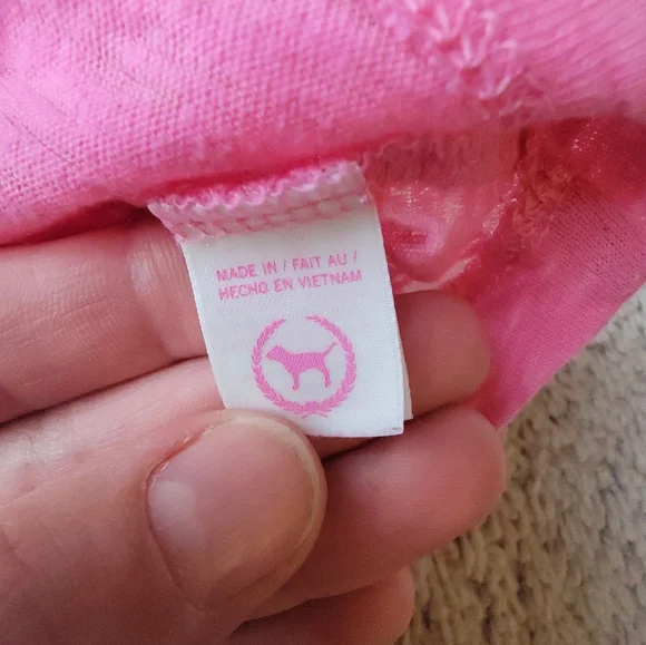 PINK Victoria's Secret Tee - Bold Pink with Black Print - Picture 2 of 3